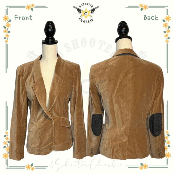 Cremieux Women's Brown Fuzzy Wool Blend Blazer Single Breasted 2 Button Size 8 - Picture 1 of 7